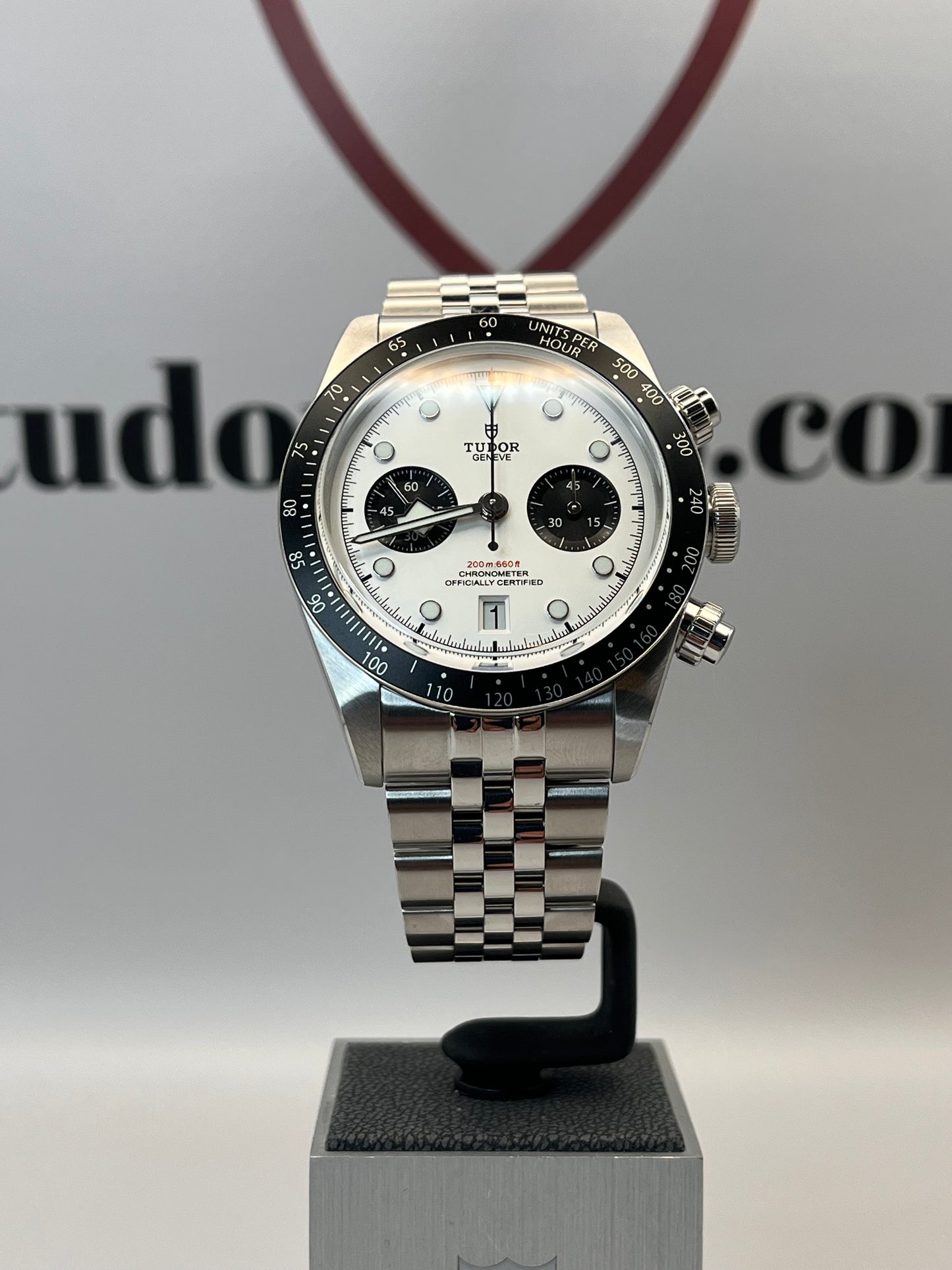 May 2025 TUDOR Black Bay Chrono 'Panda' on OEM Tudor Jubilee Strap - 41mm