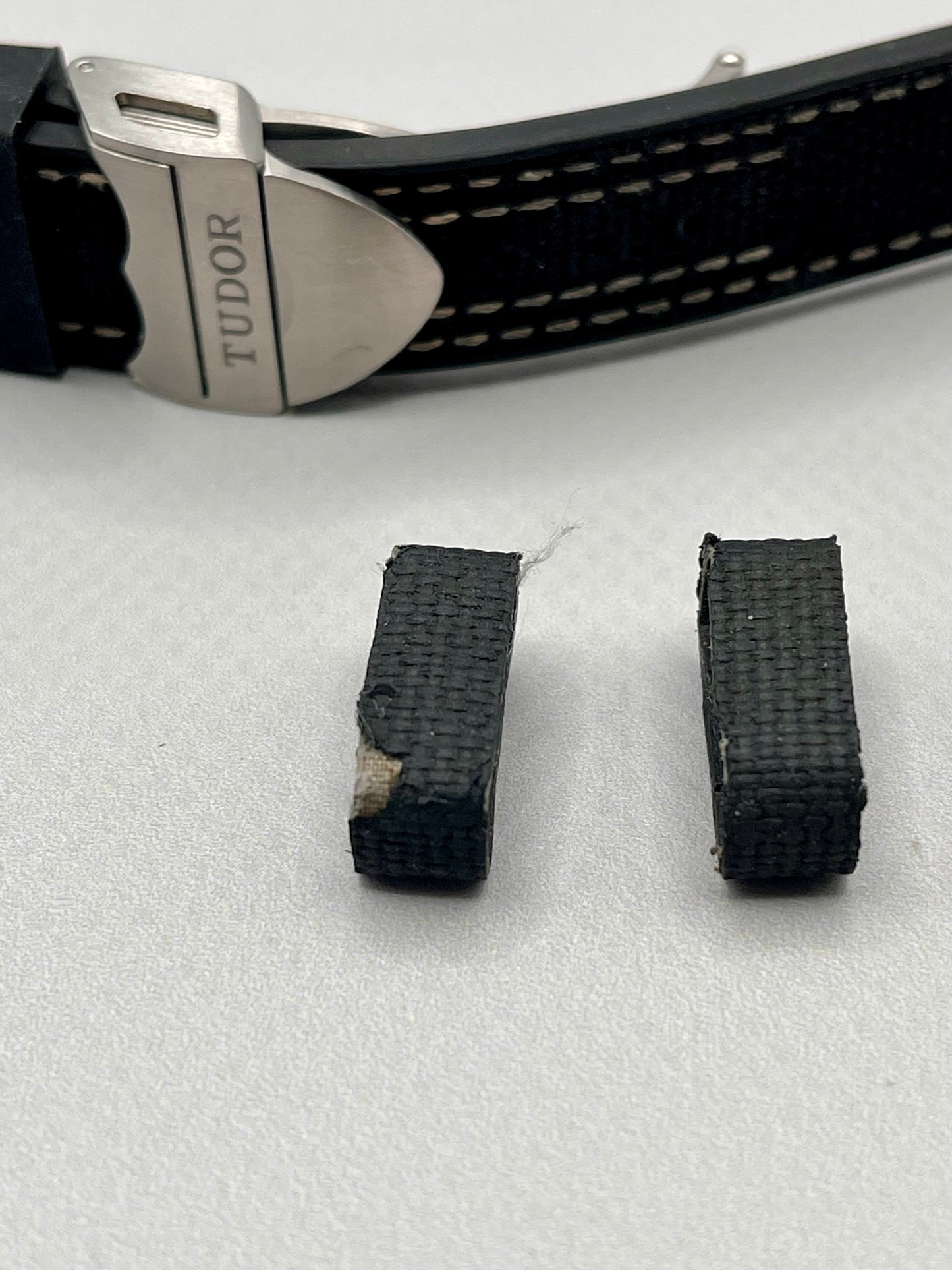 Genuine TUDOR Black Hybrid 20mm Strap + 16mm TUDOR OEM Ranger Clasp