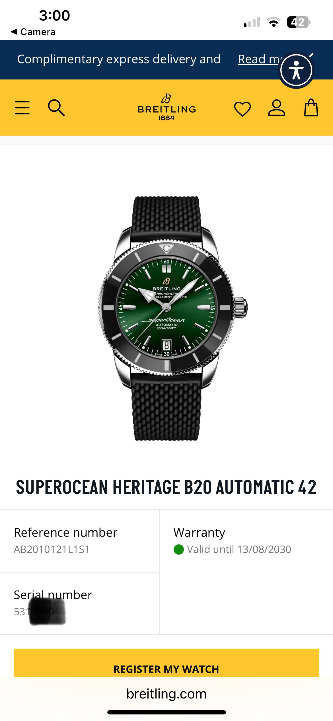**BRAND NEW** BREITLING Superocean Heritage B20 - 42mm - AB2010121L1S1