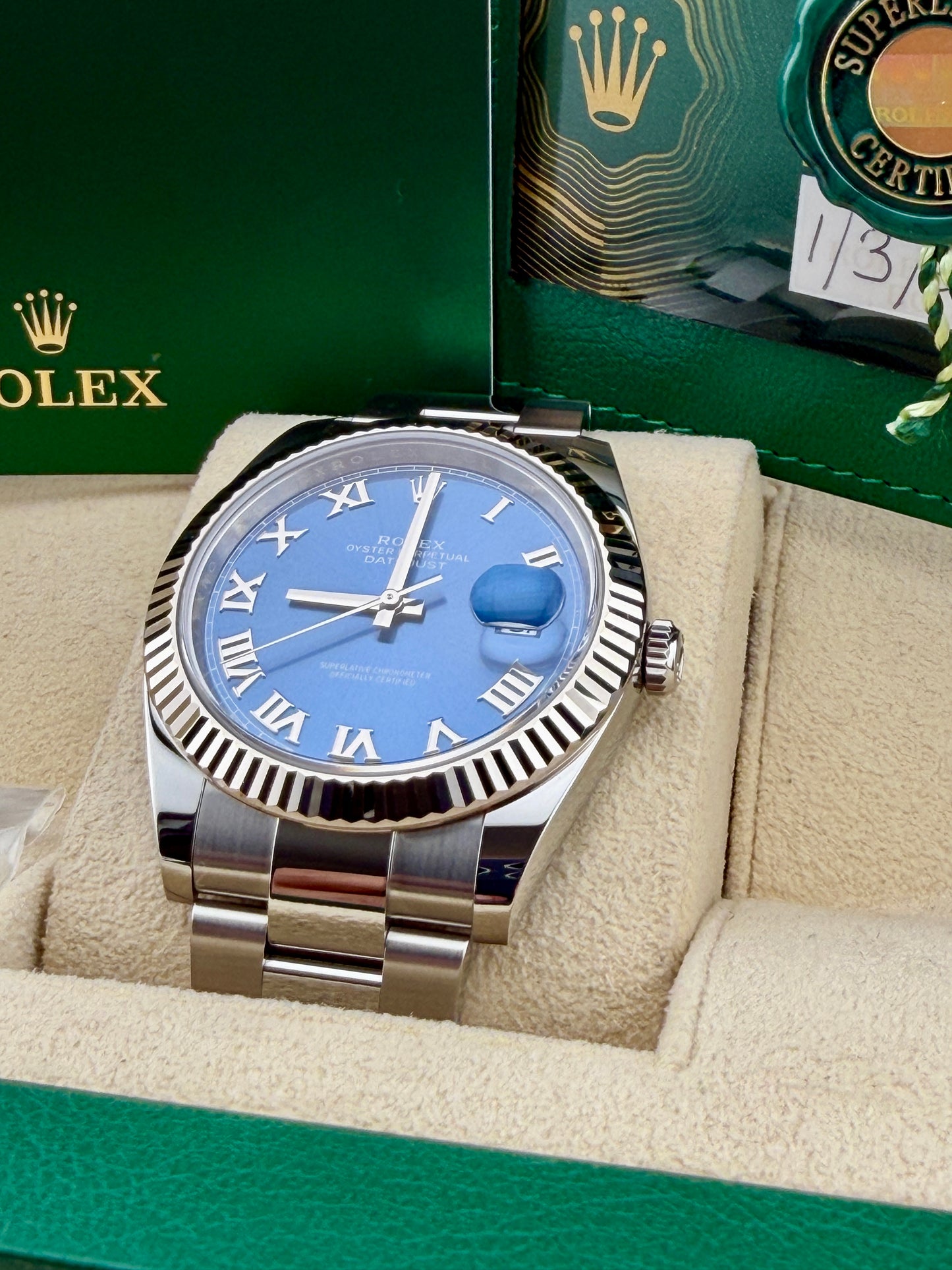 2024 ROLEX DateJust 126334 Azurro Dial 41mm Mint Condition