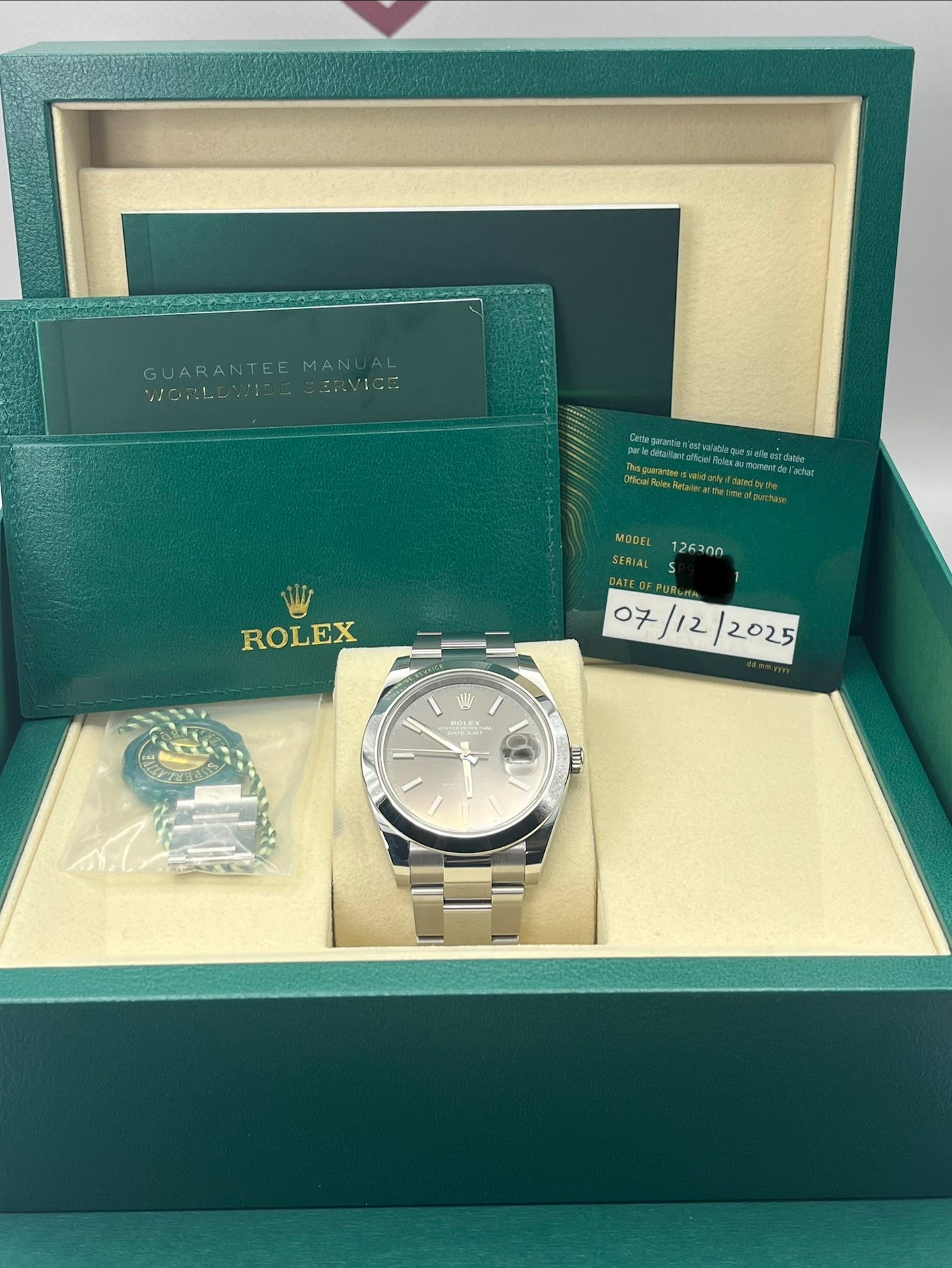 DEC 2025 ROLEX Datejust 41mm 126300 Rhodium Dial Full Set