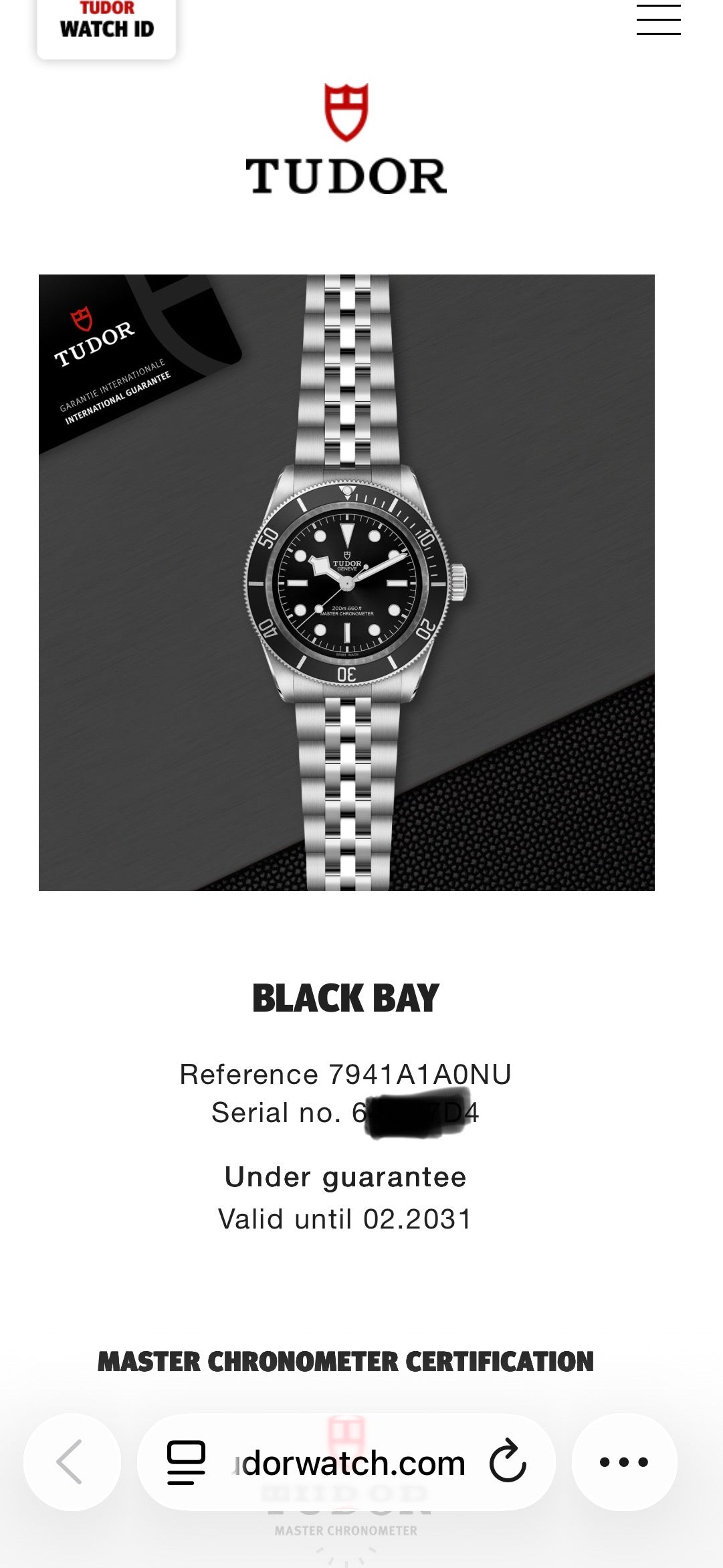 Feb 2026 TUDOR Black Bay Mono 41mm M7941A1A0NU METAS