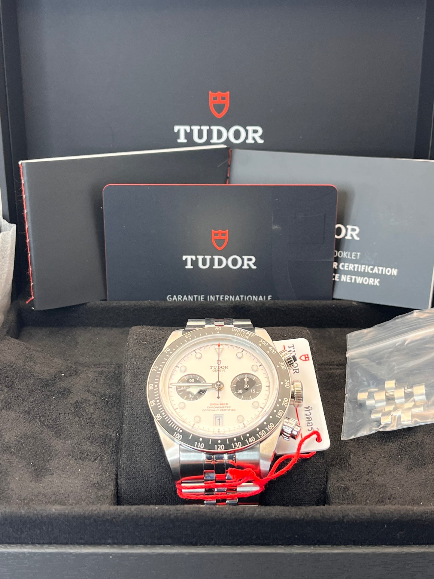 May 2025 TUDOR Black Bay Chrono 'Panda' on OEM Tudor Jubilee Strap - 41mm