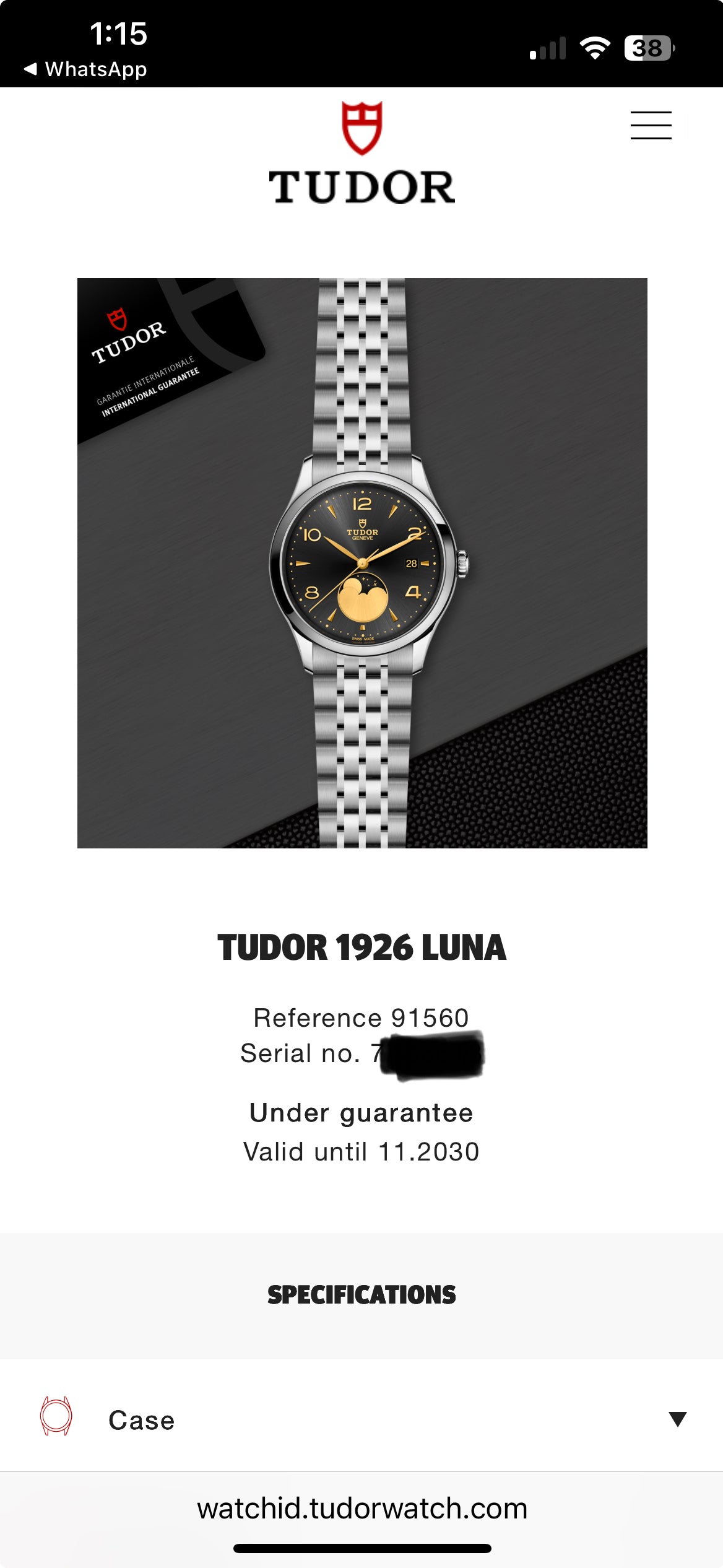 2025 *UNWORN* TUDOR 1926 Luna - 91560 - 39mm - Full Set