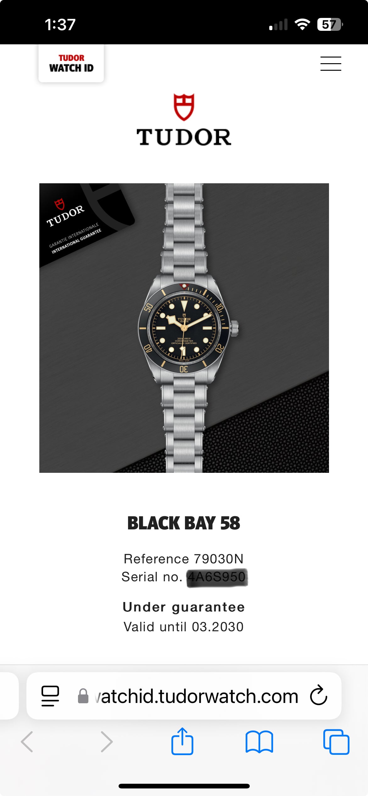 Tudor Black Bay - New/Unworn - 79030N - 39 mm - Full Set - Warranty to Mar 2030