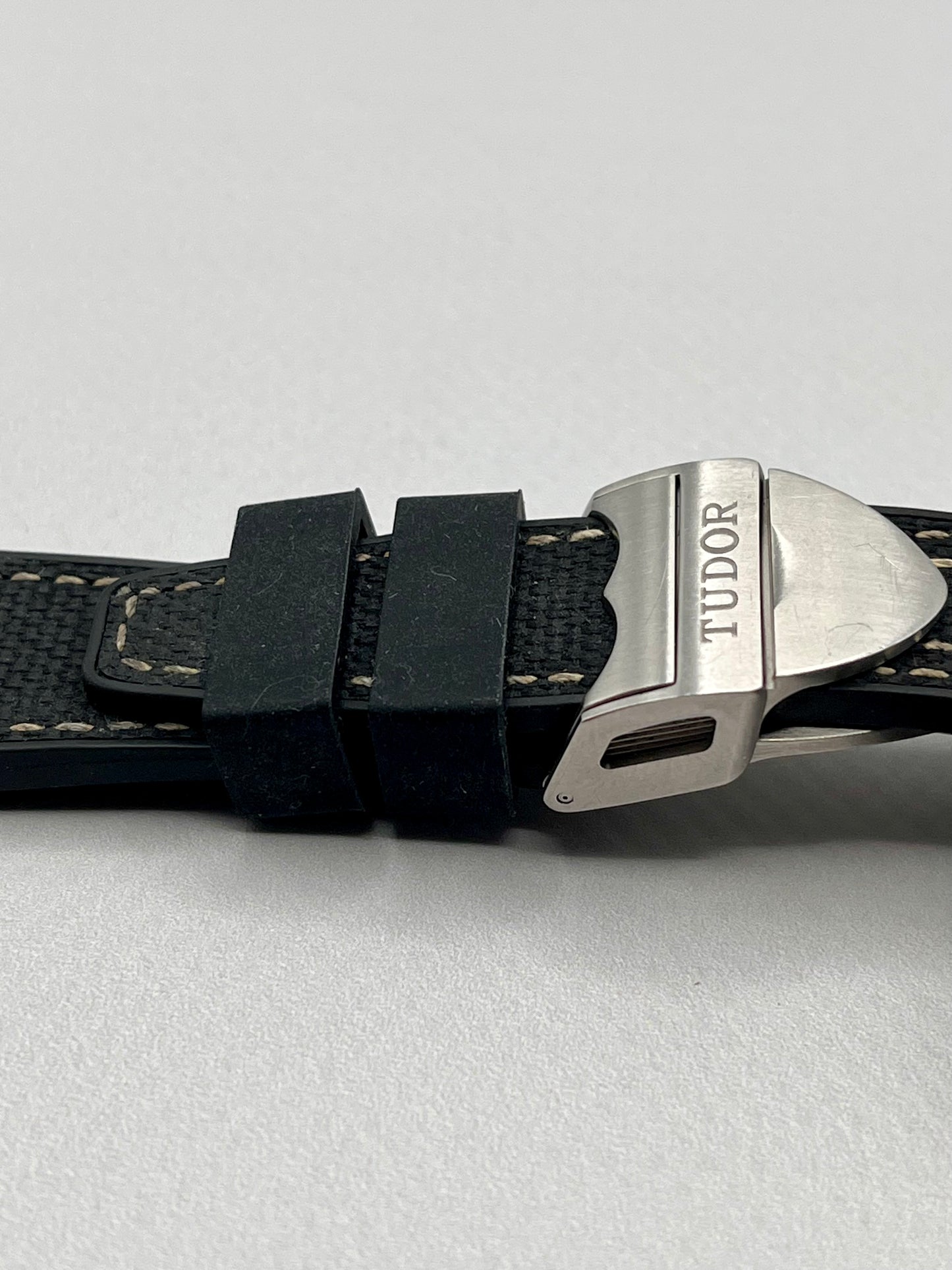 Genuine TUDOR Black Hybrid 20mm Strap + 16mm TUDOR OEM Ranger Clasp