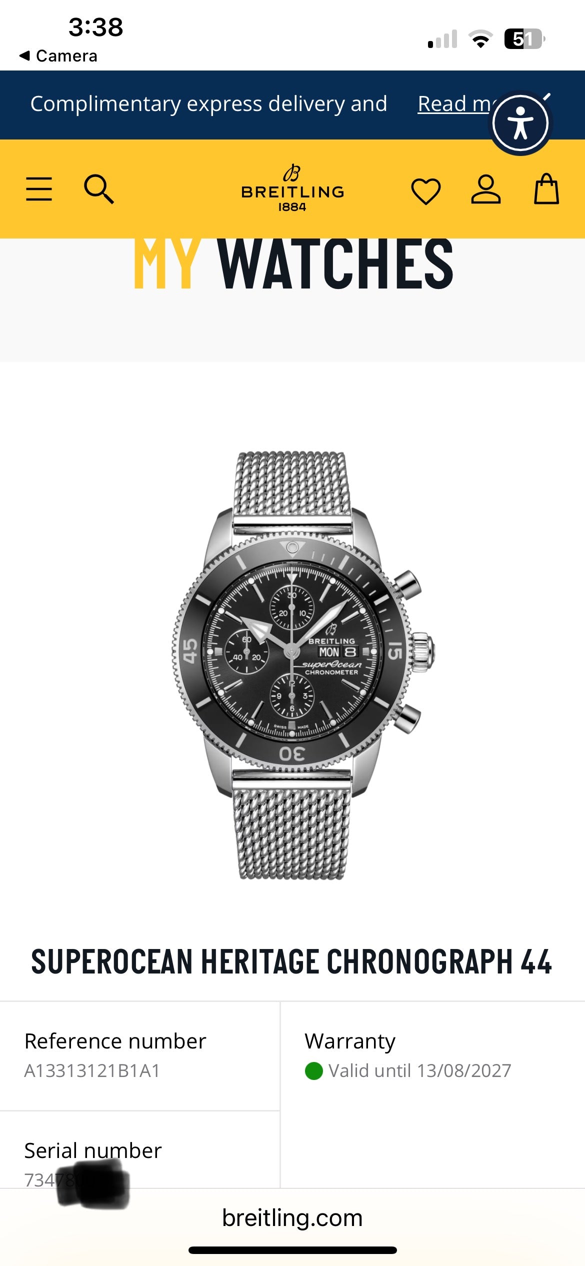 **NEW** BREITLING Superocean Heritage Chrono - 44mm - A13313