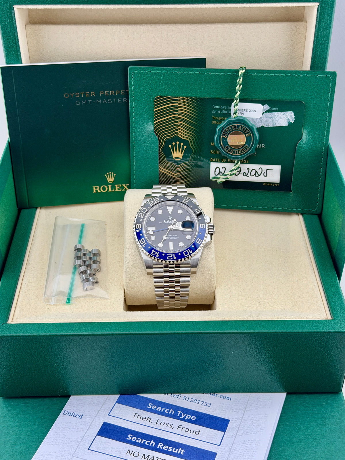 2025 ROLEX GMT-Master II Batgirl 126710BLNR 40mm Full Set