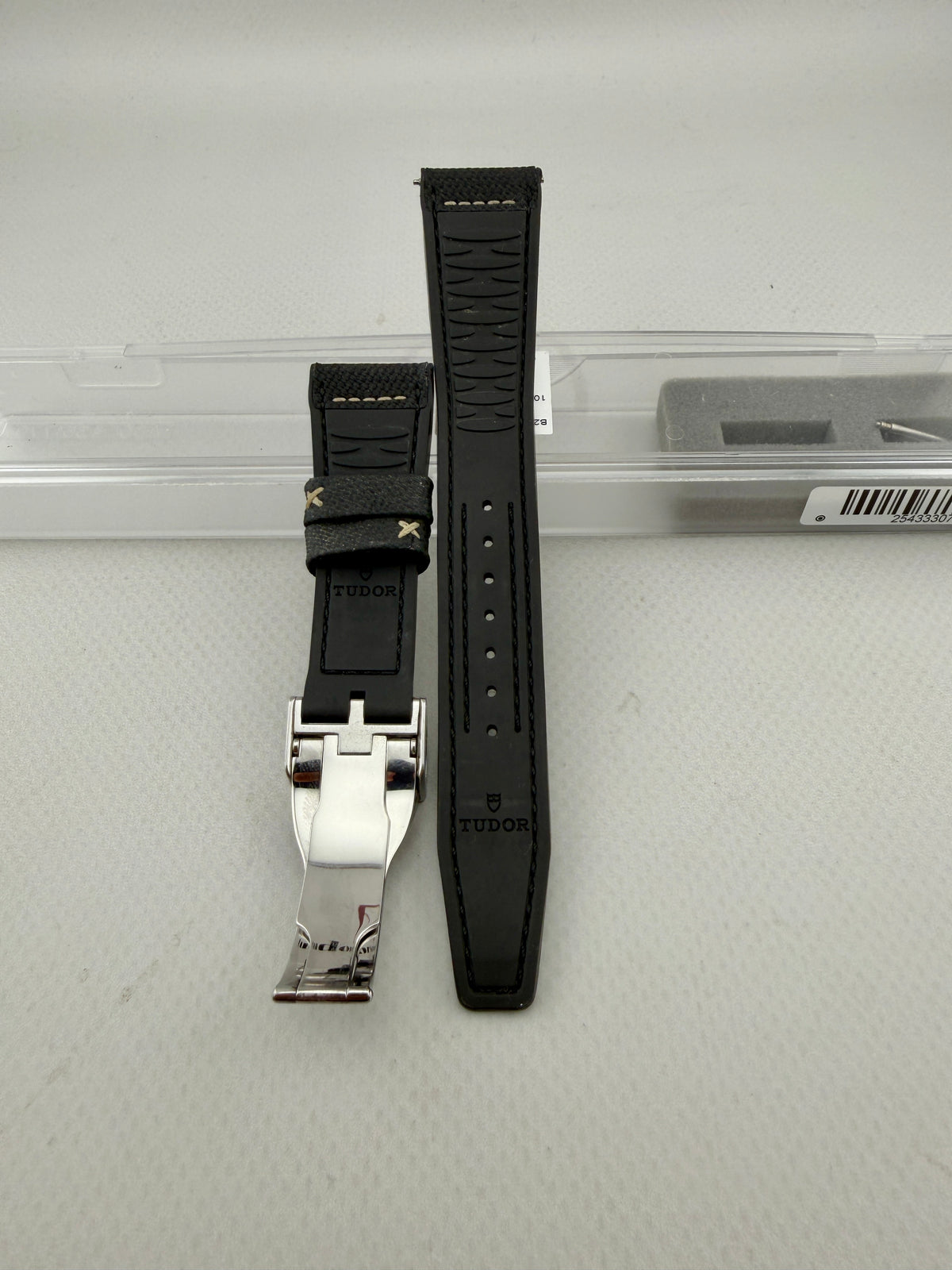 OEM Tudor 20mm Black Hybrid Rubber Strap & 16mm Stainless Steel Deployant Buckle