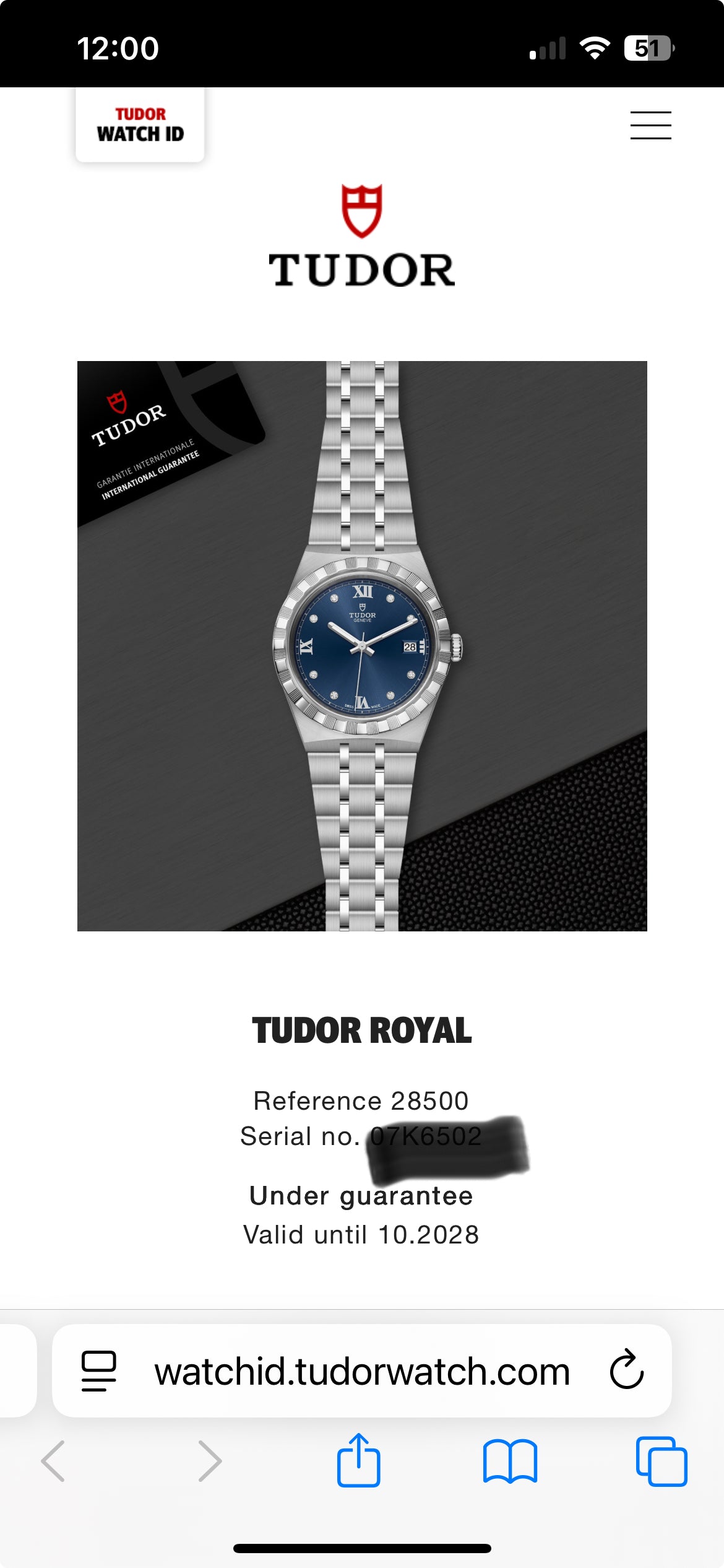 2023 TUDOR Royal 28500 - 38mm - Diamond Markers - Full Set - W'rrnty to Oct 2028