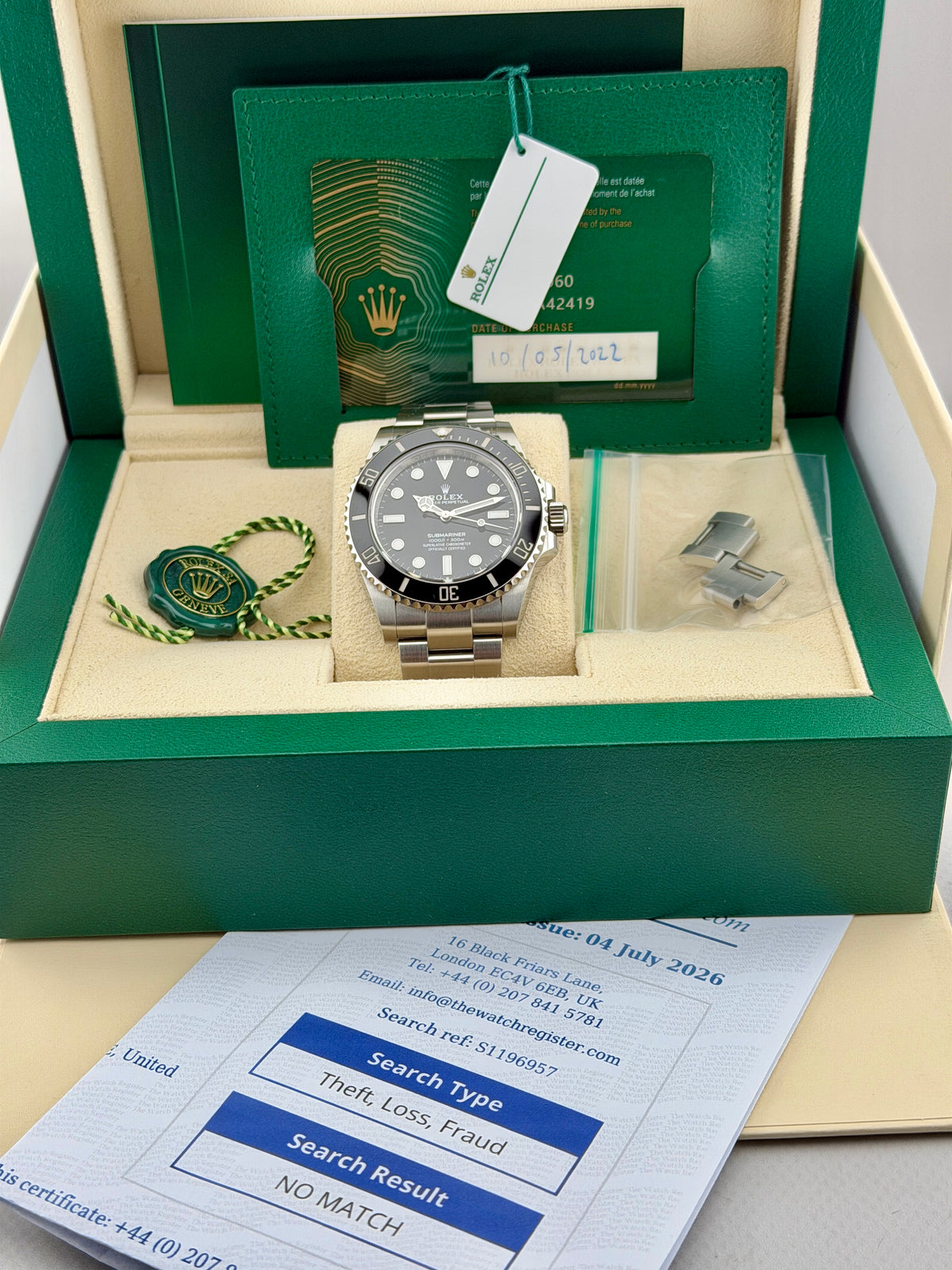 2022 ROLEX Submariner No Date 124060 41mm Full Set