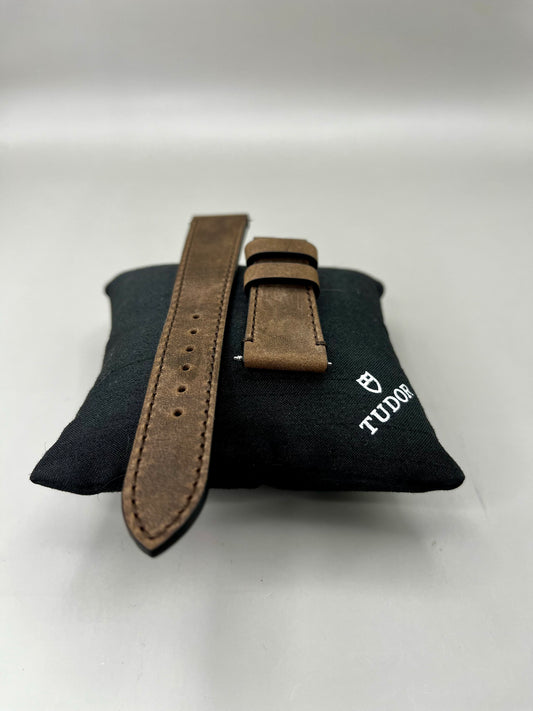 New/Unworn Genuine TUDOR Dark Brown Leather Strap 20mm