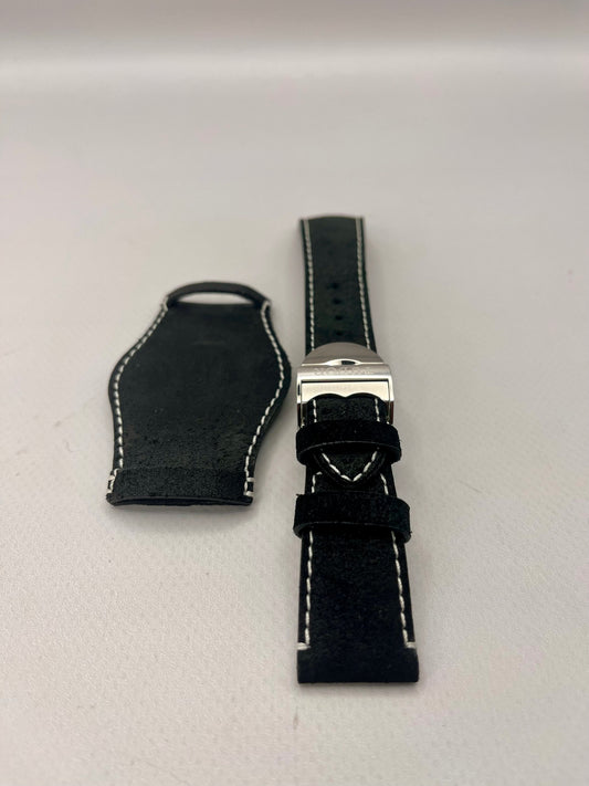 TUDOR OEM 22mm Leather Bund Strap + OEM Tudor 18mm Clasp