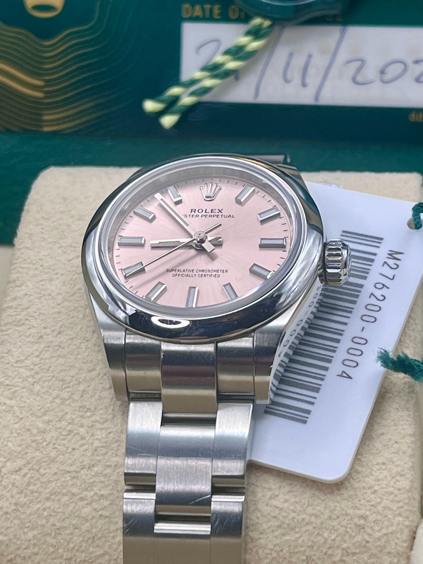 2023 ROLEX Oyster Perpetual 28mm 276200 Pink Dial Full Set Warranty to 2028