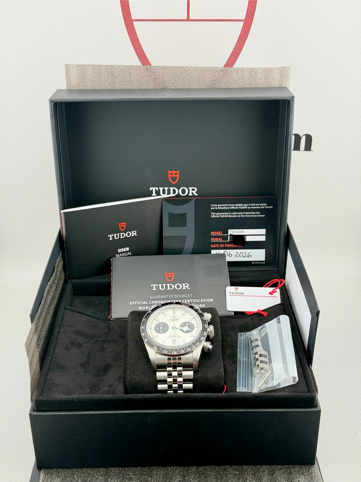 2026 TUDOR Black Bay Chrono Panda on Jubilee 41mm Full Set