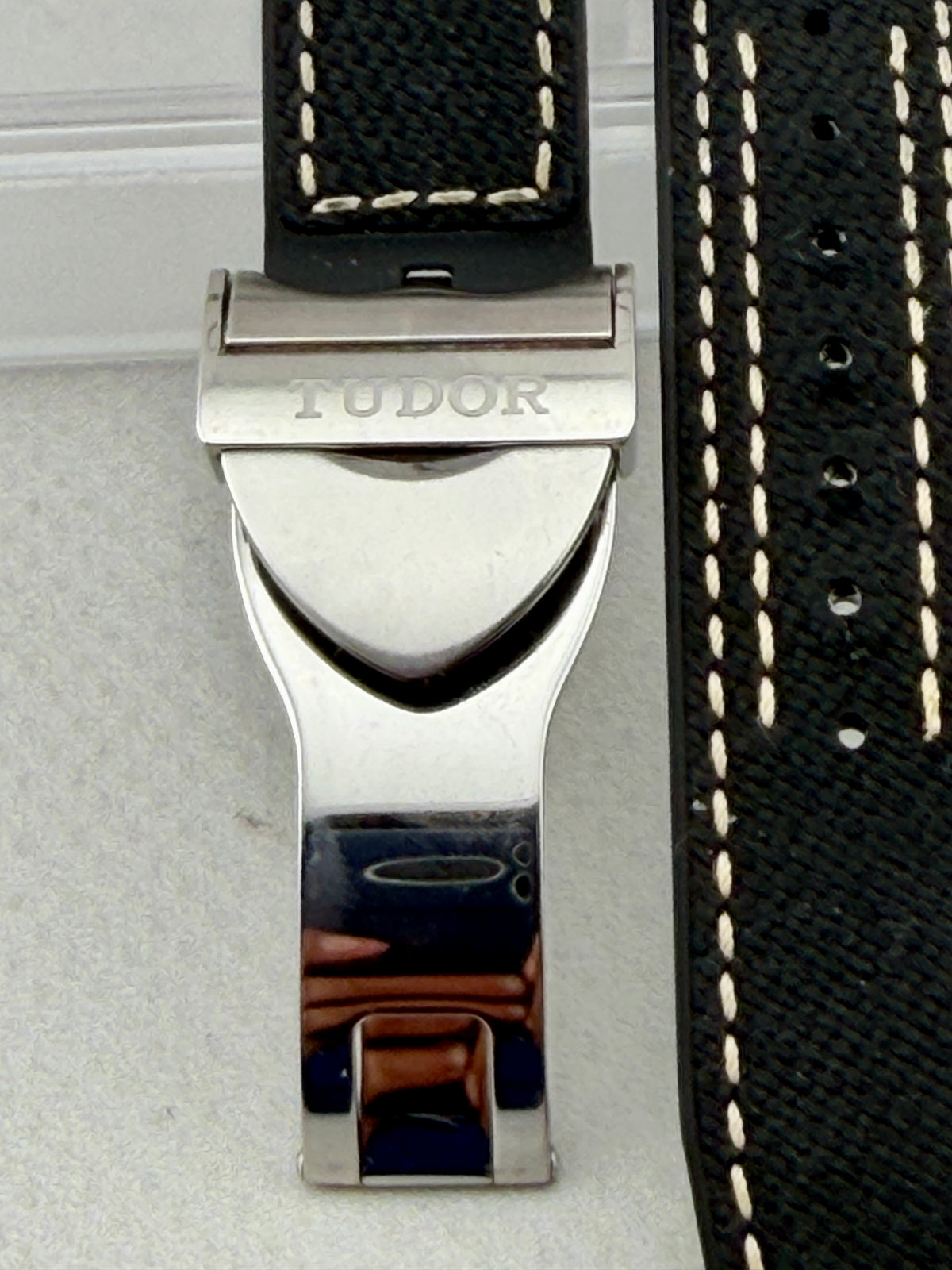 OEM Tudor 20mm Black Hybrid Rubber Strap & 16mm Stainless Steel Deployant Buckle
