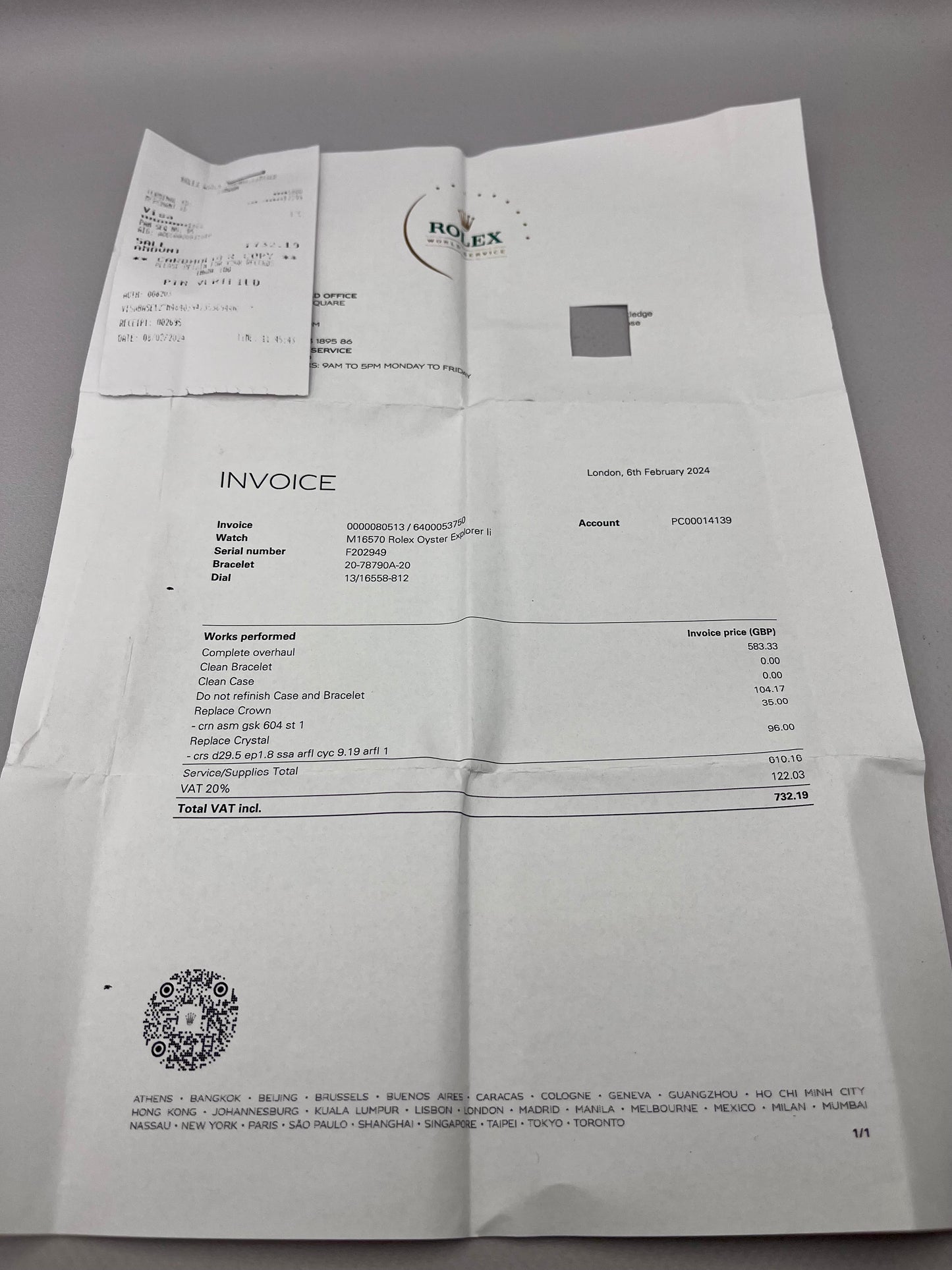 ROLEX Explorer II GMT 40mm 16570 Polar Serviced by Rolex