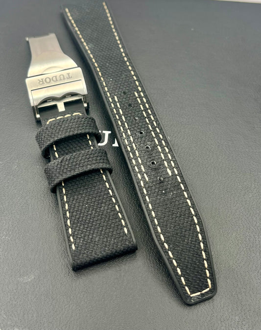 TUDOR OEM 20mm Hybrid Leather/Rubber Strap + OEM Tudor Stainless 16mm Clasp