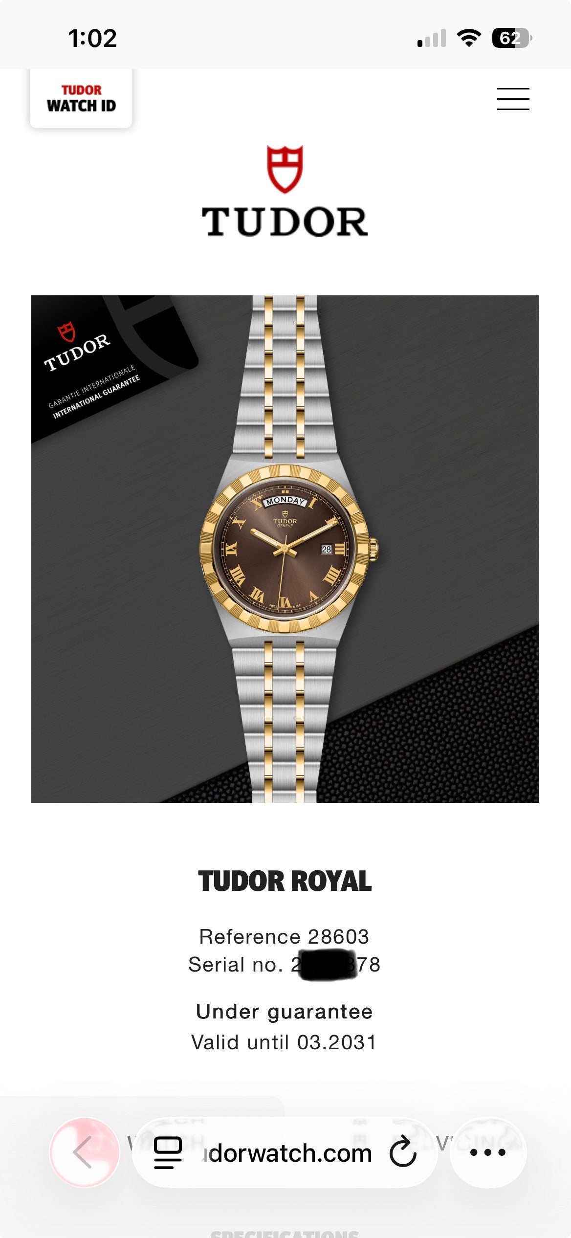 March 2026 TUDOR Royal Day/Date Steel & Gold Choc Dial 28603 41mm