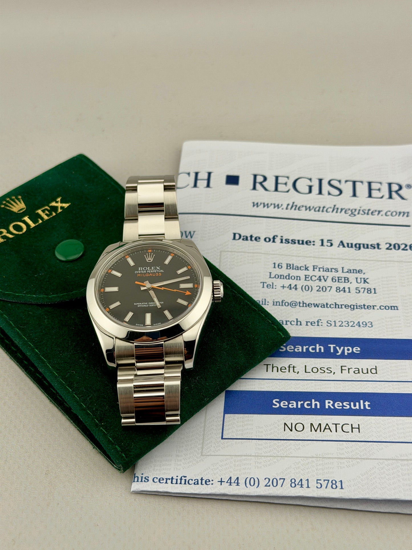 ROLEX Milgauss 116400 Black Dial 40mm Superb Condition
