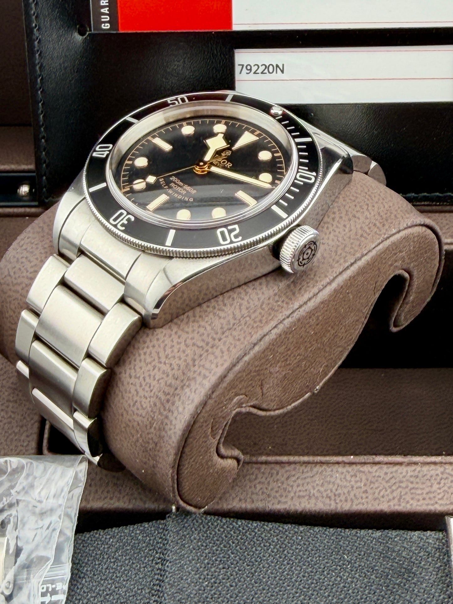 TUDOR Black Bay 41mm M79220N Smiley Black Bezel RARE Full Set
