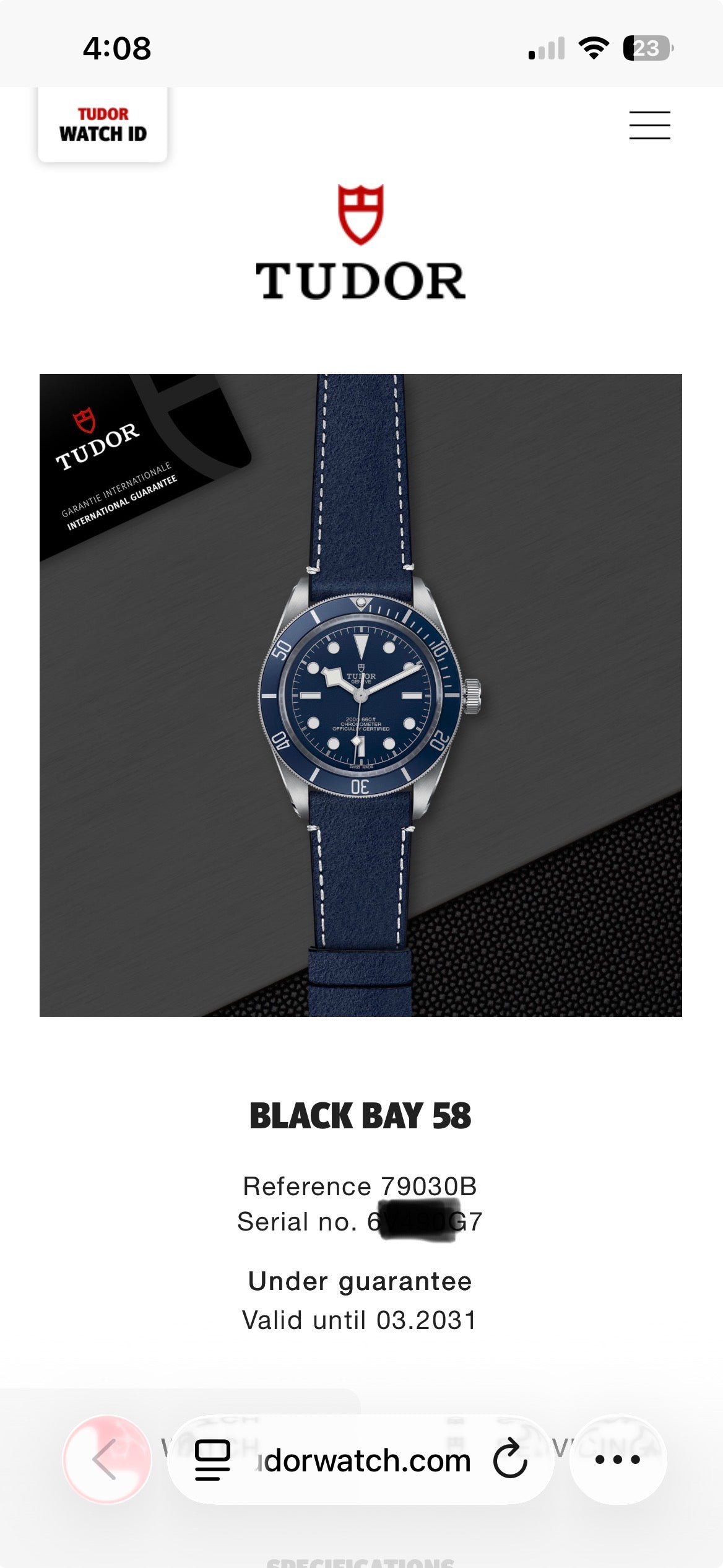 March 2026 TUDOR Black Bay 58 79030B 39mm Full Set