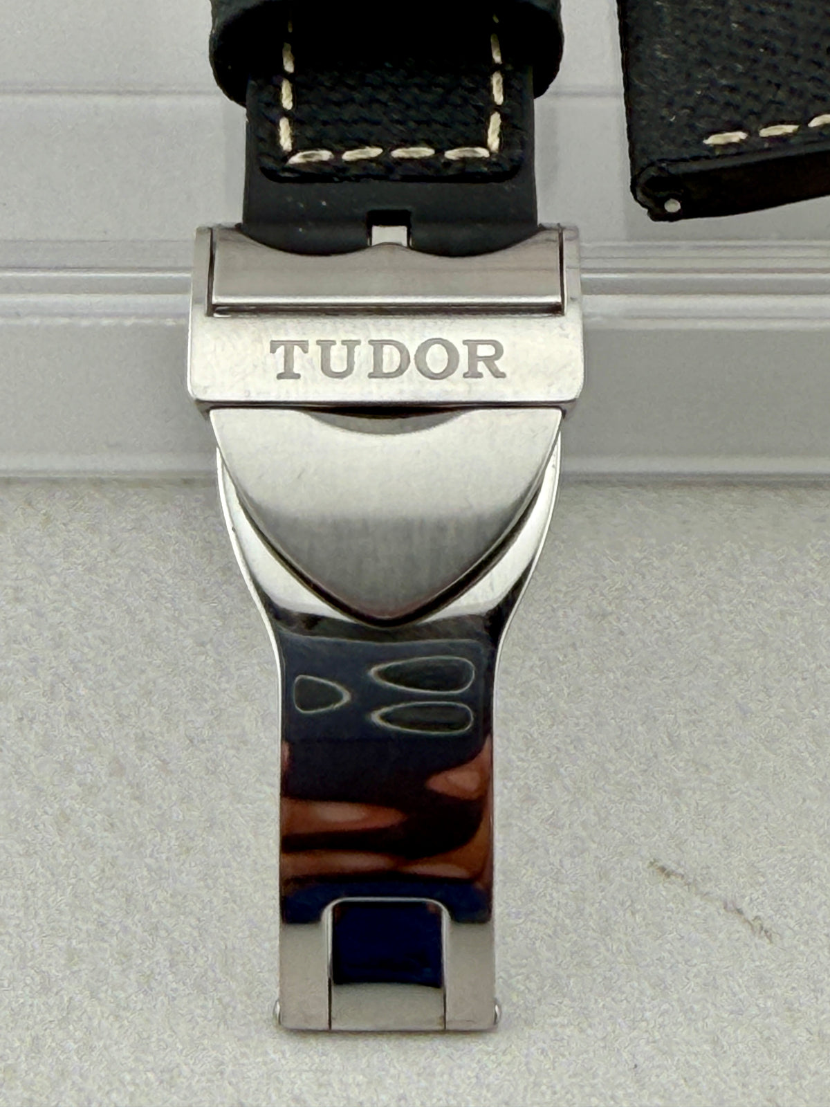 OEM Tudor 20mm Black Hybrid Rubber Strap & 16mm Stainless Steel Deployant Buckle