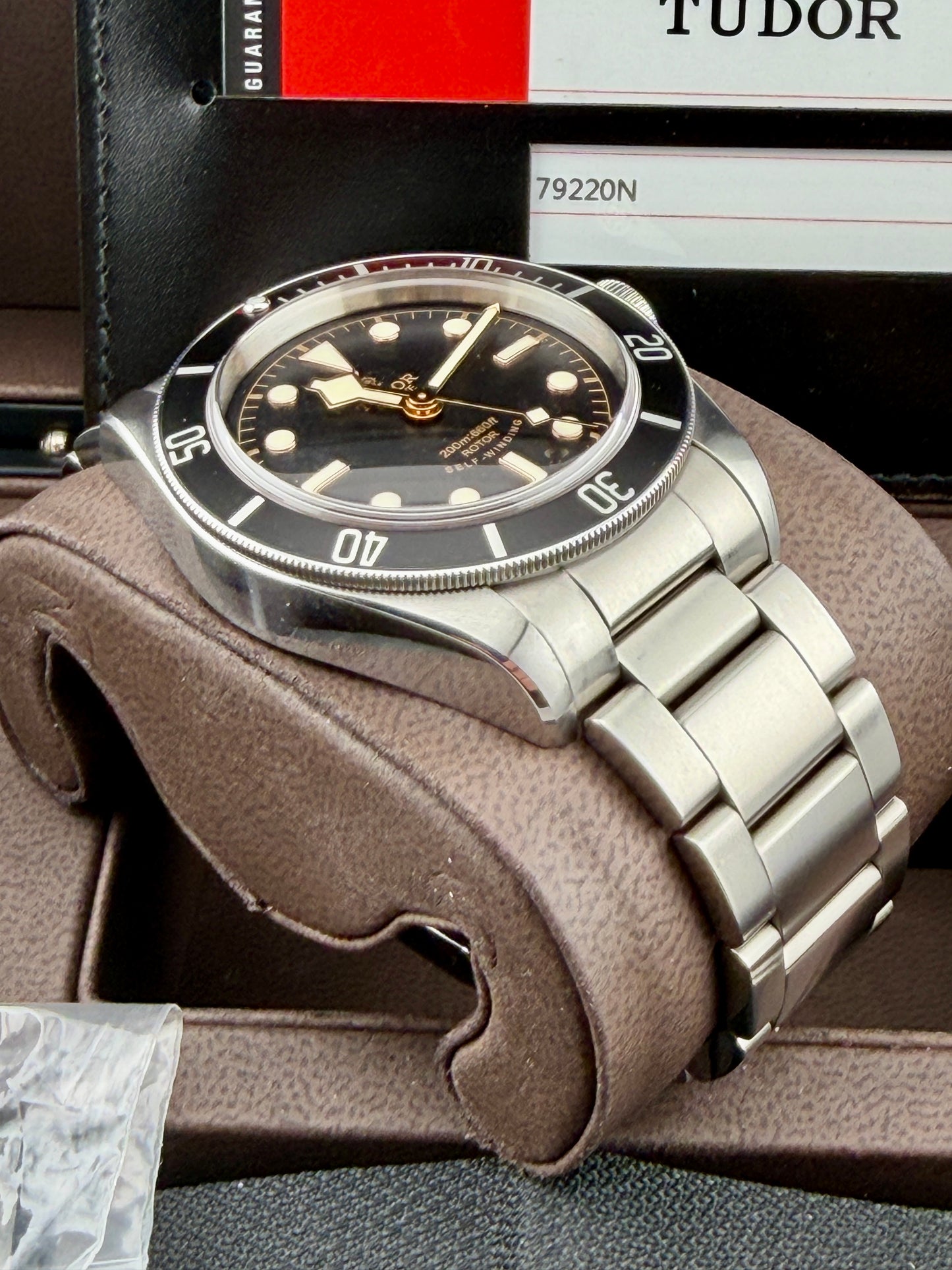 TUDOR Black Bay 41mm M79220N Smiley Black Bezel RARE Full Set