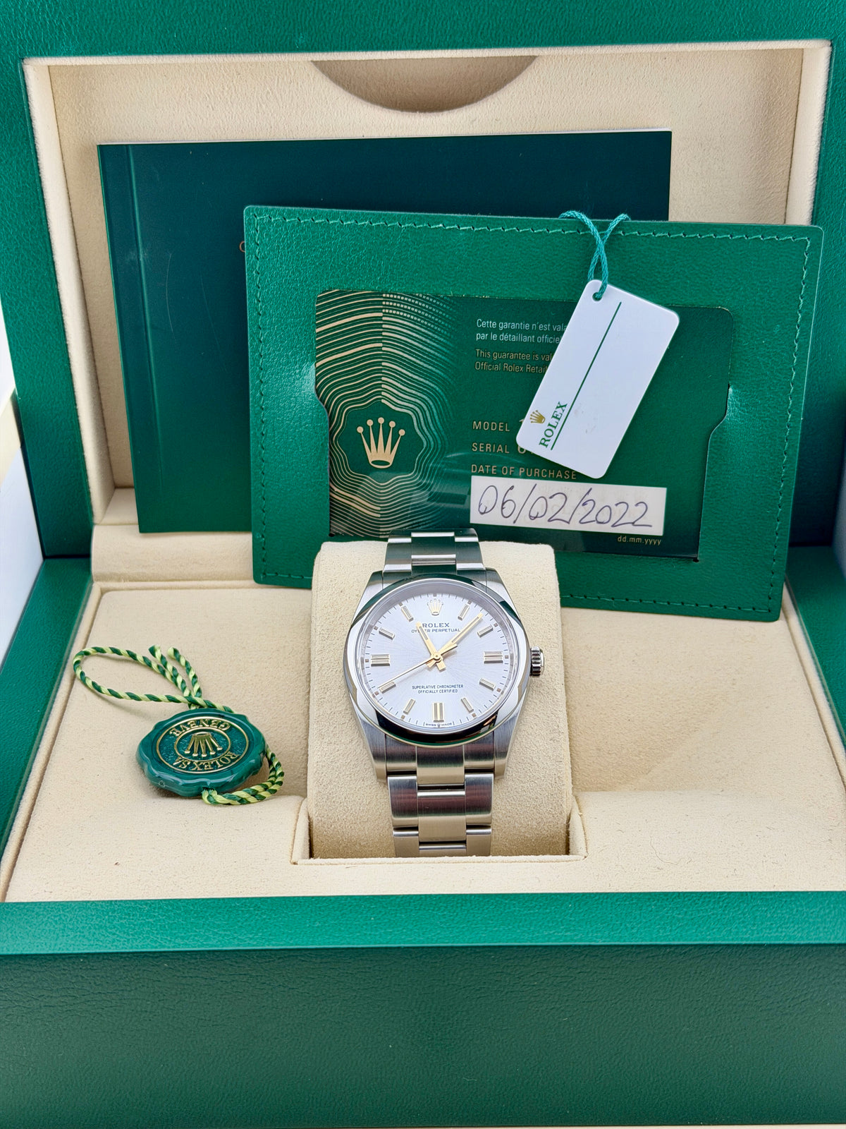 2022 ROLEX Oyster Perpetual 36 Silver Dial 126000 Full Set