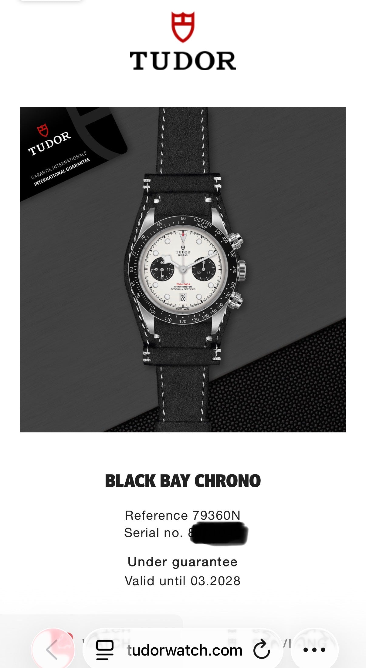 2023 TUDOR Black Bay Chrono M79360N 41mm Warranty to 2028