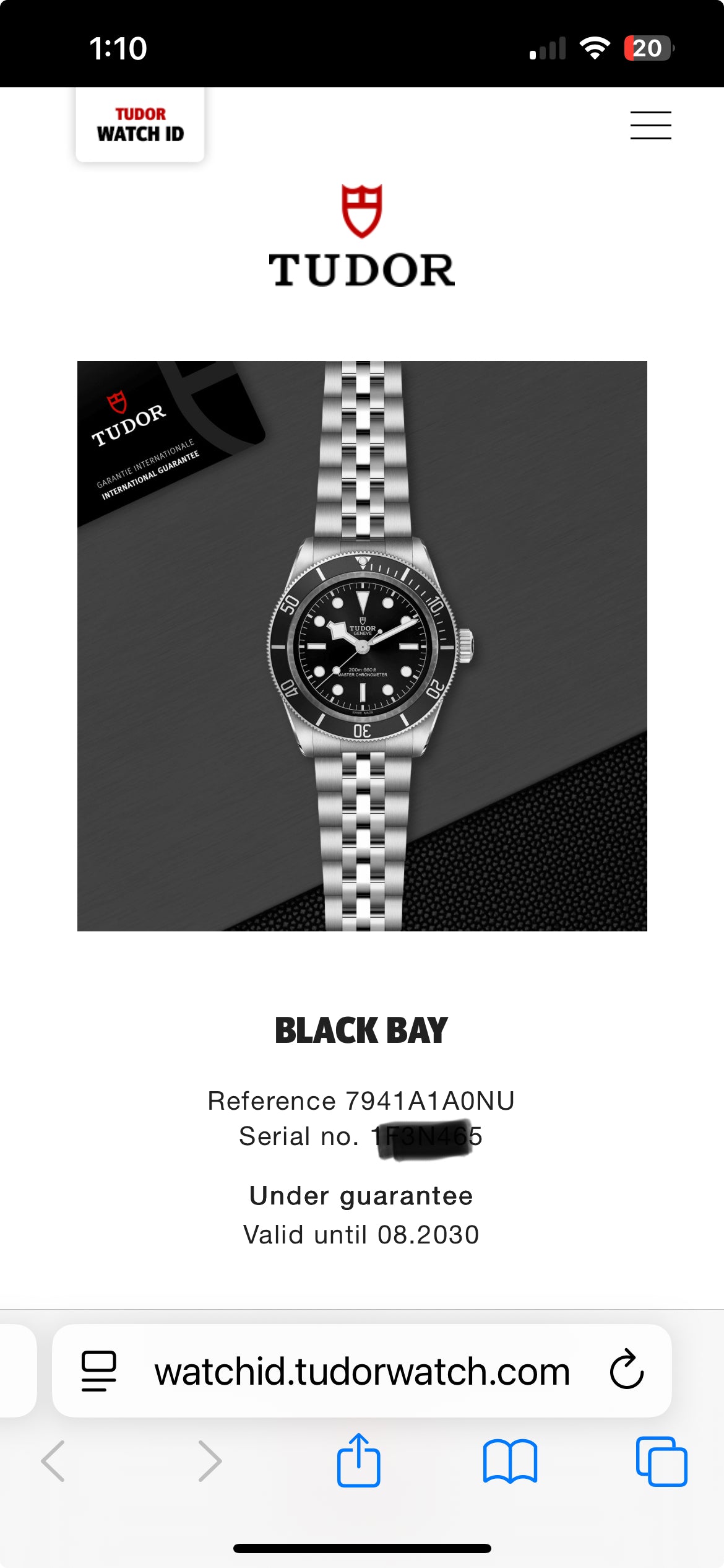 2025 TUDOR Black Bay 'Mono' - 41mm - M7941A1A0NU - METAS