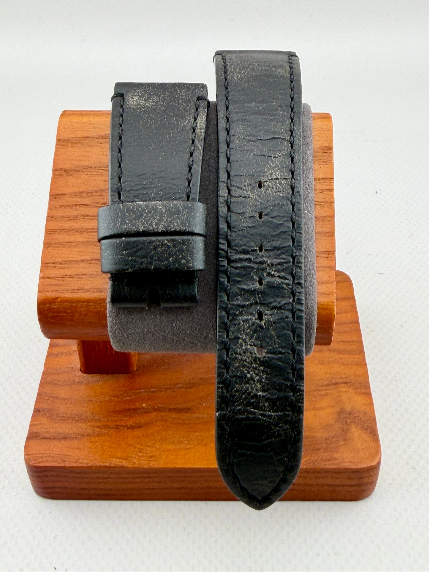OEM Tudor 22mm Black Leather Strap (Factory Aged)