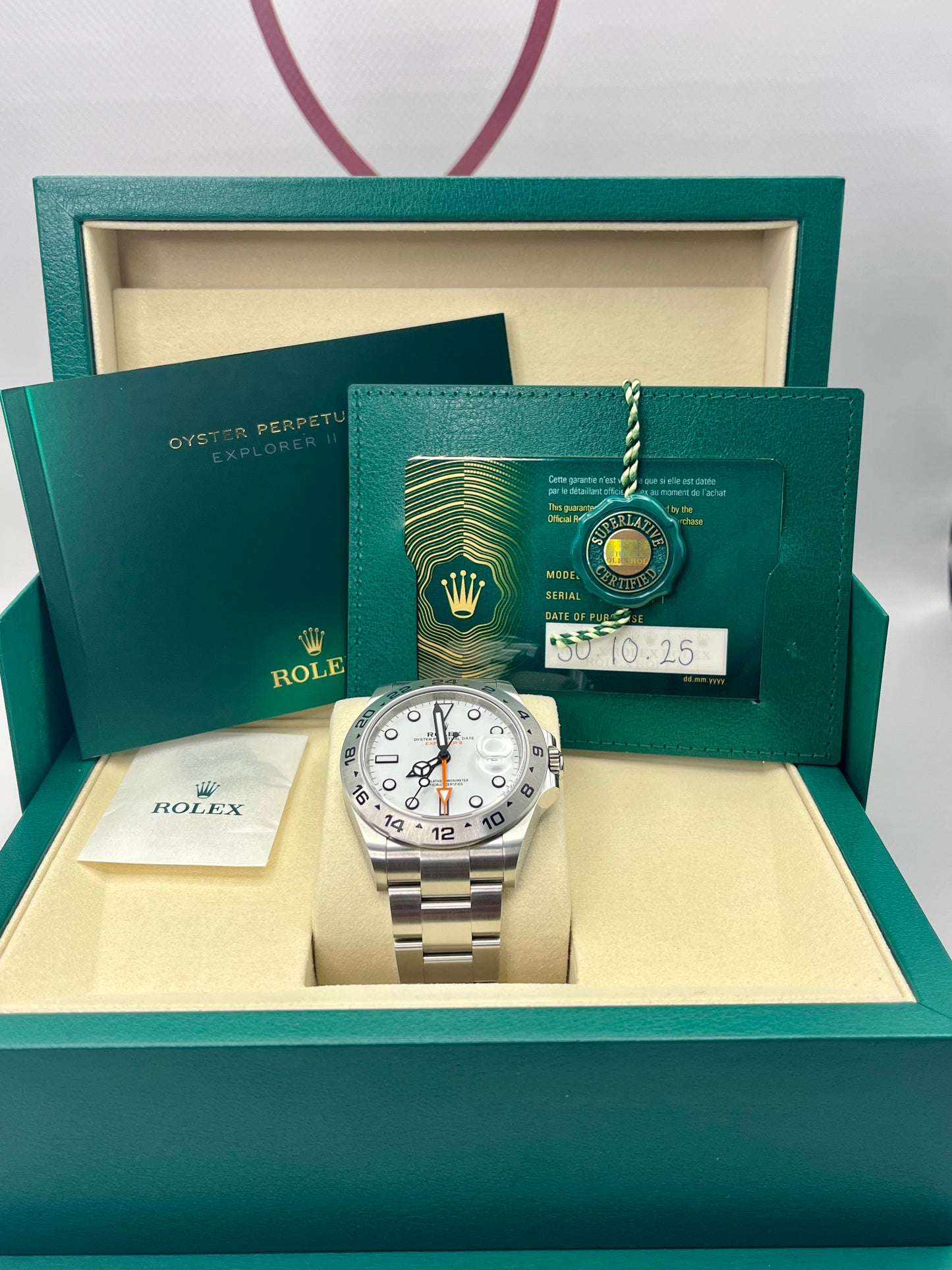 2025 ROLEX Explorer II - Polar Dial - 226570 - Unworn - Full Set