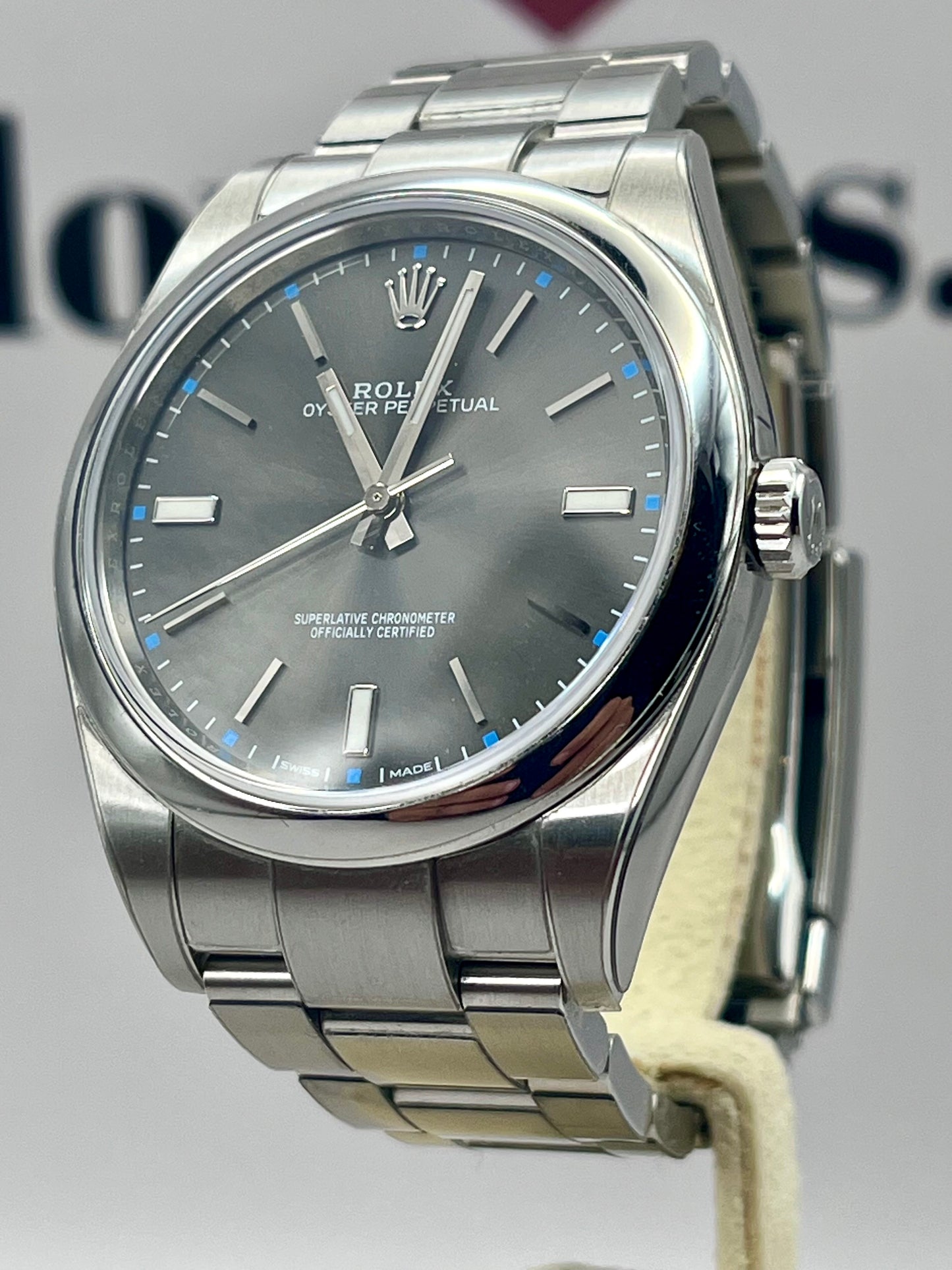 ROLEX Oyster Perpetual Rhodium Dial - 39mm - 114300 - Full Set