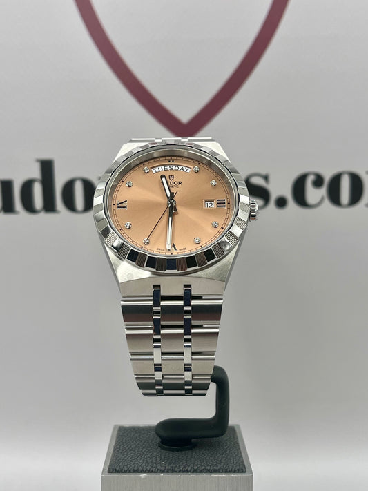2026 UNWORN TUDOR Royal Day/Date Salmon & Diamond Dial 28600 41mm