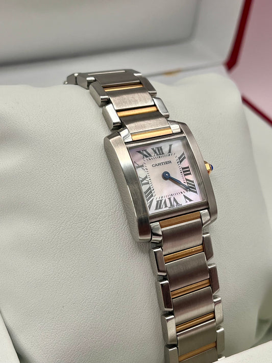 Cartier Tank Francaise Steel & Rose Gold - MOP Dial - Ref 2384