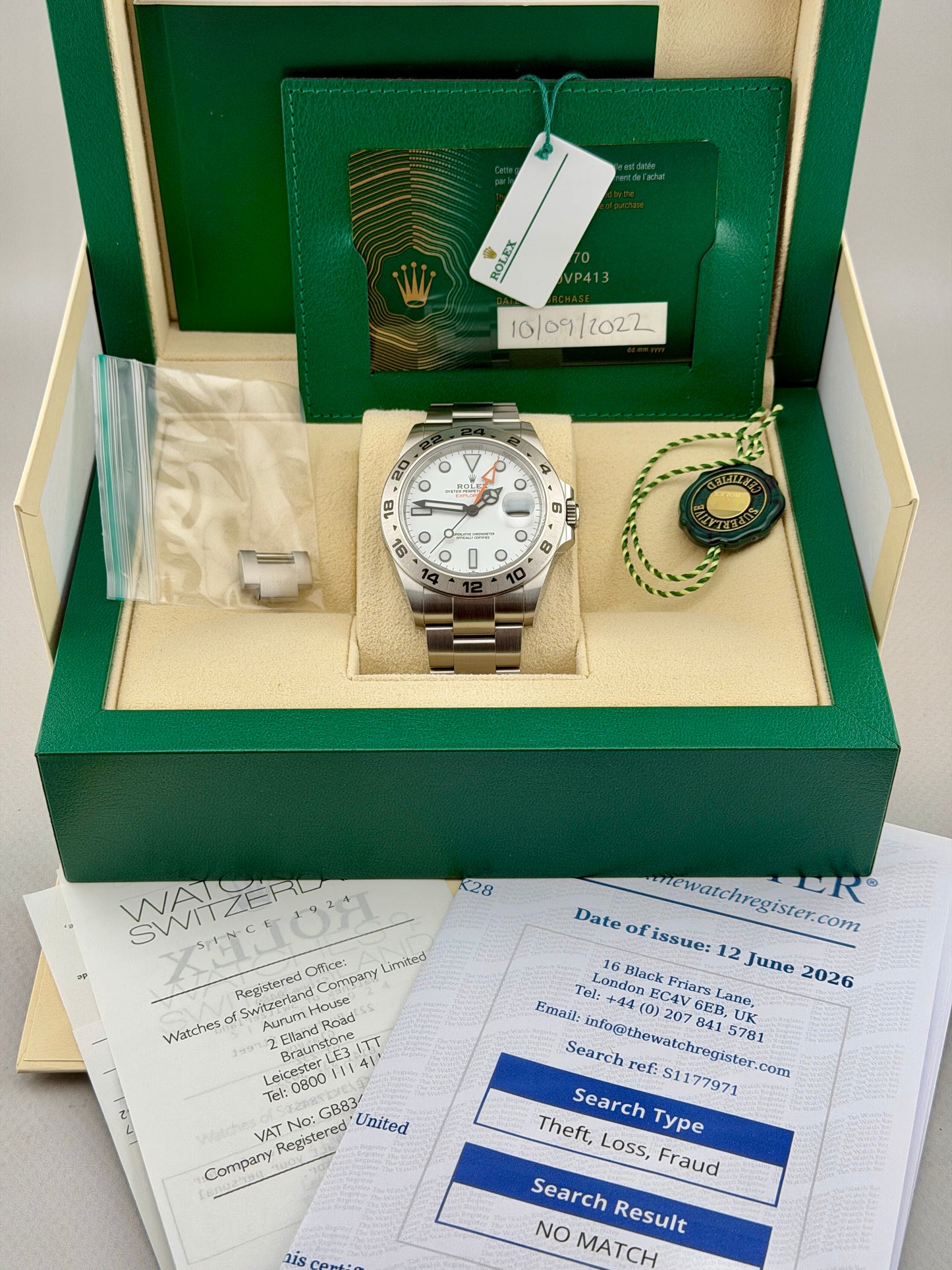 2022 ROLEX Explorer 2 'Polar' 226570 42mm Full Set + Warranty
