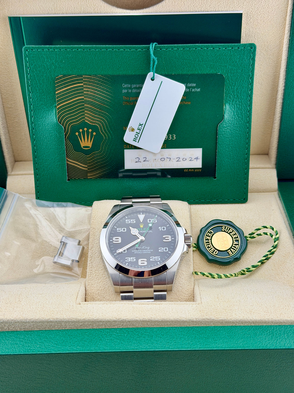 2024 ROLEX AirKing 126900 40mm Full Set Warranty to 2029
