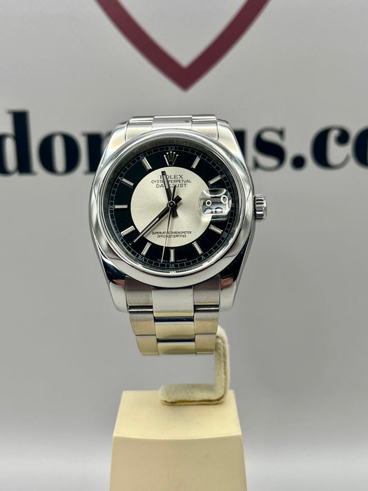 ROLEX DateJust 36mm Tuxedo Dial 116200 Serviced & Mint